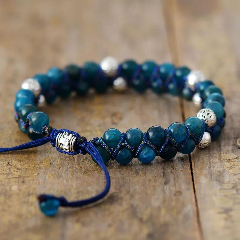 Blue Apatite Braided Bracelet