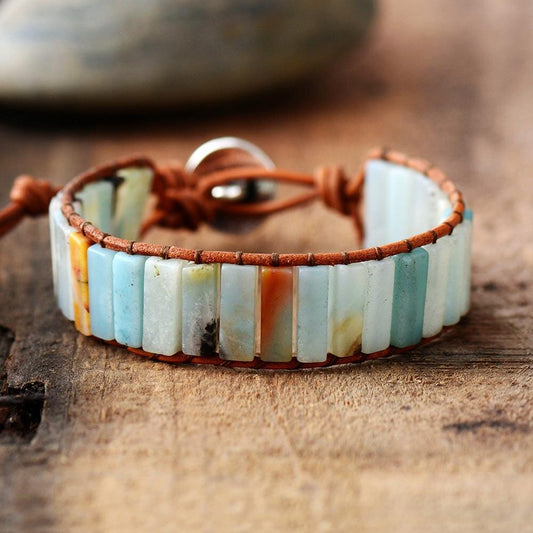 Amazonite Stone Tree Of Life Bracelet