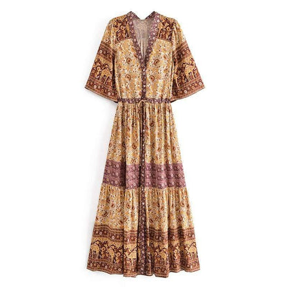 Agnesca Maxi Dress in Brown