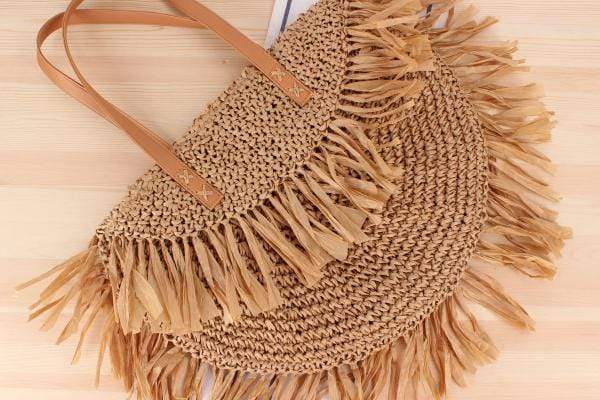 Oversized Bohemian Round Straw Bag