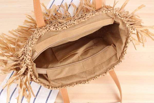 Oversized Bohemian Round Straw Bag