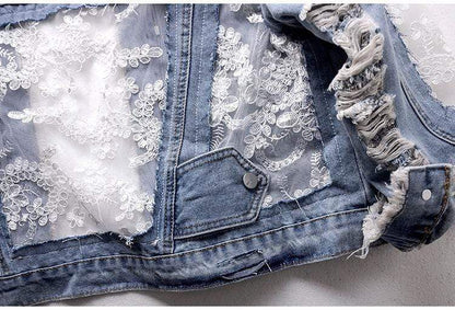 Calliope Lace Denim Jacket