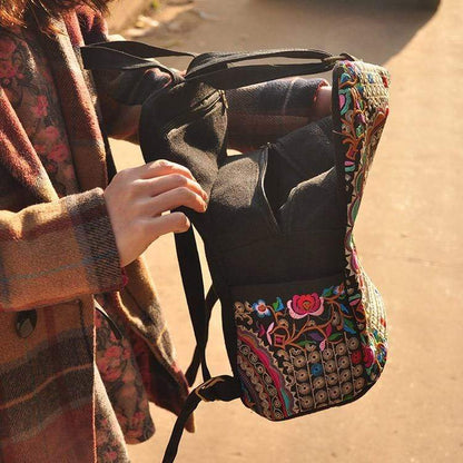 Colorful Traditional Style Embroidered Backpack