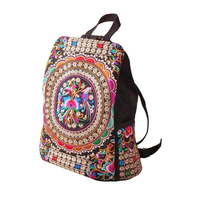 Colorful Traditional Style Embroidered Backpack