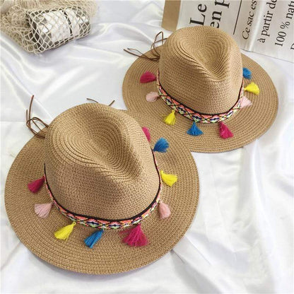 Colored Tassels Straw Hat