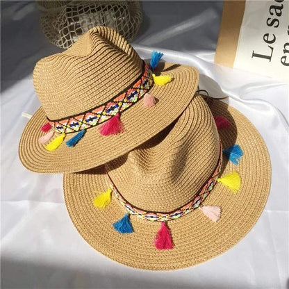 Colored Tassels Straw Hat