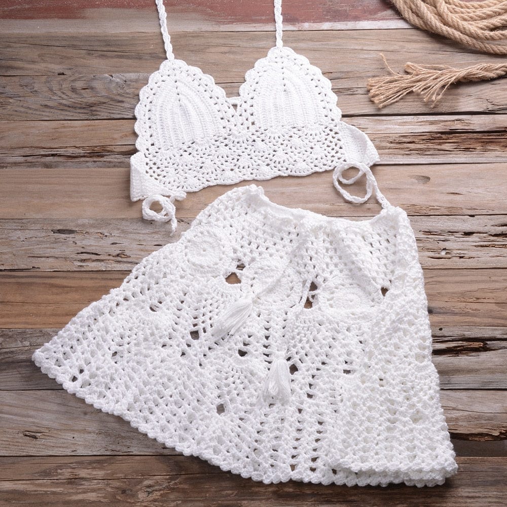 Corinna Crochet Bikini Skirt Set