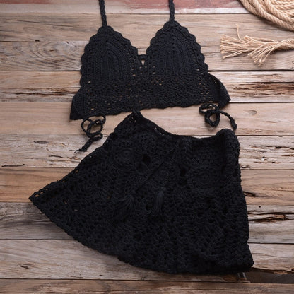 Corinna Crochet Bikini Skirt Set