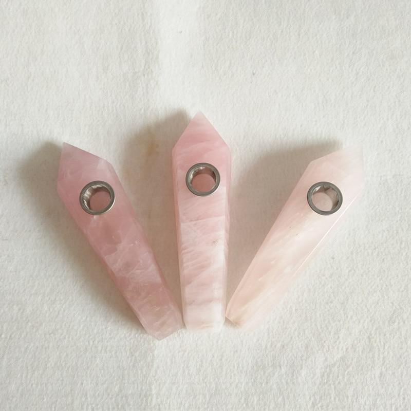 Rose Quartz Crystal Pipe