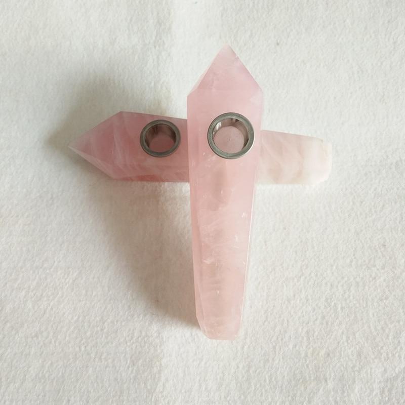 Rose Quartz Crystal Pipe