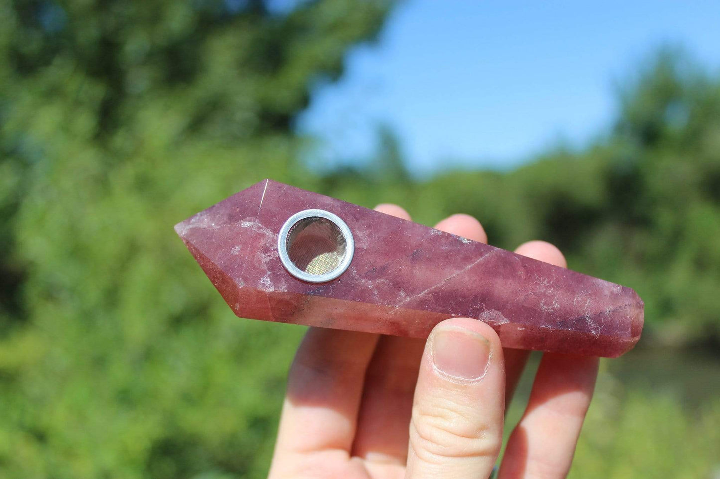 Strawberry Quartz Crystal Pipe