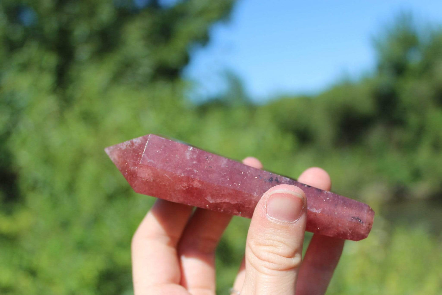 Strawberry Quartz Crystal Pipe