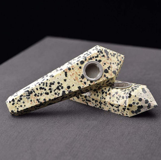 Dalmatian Stone Crystal Pipe