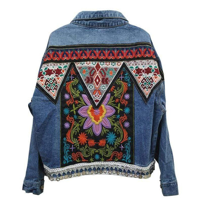 Valencia Floral Embroidered Denim Jacket