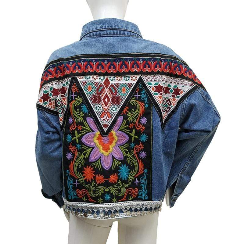 Valencia Floral Embroidered Denim Jacket