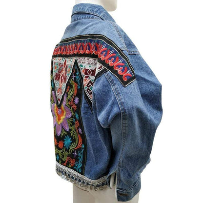 Valencia Floral Embroidered Denim Jacket