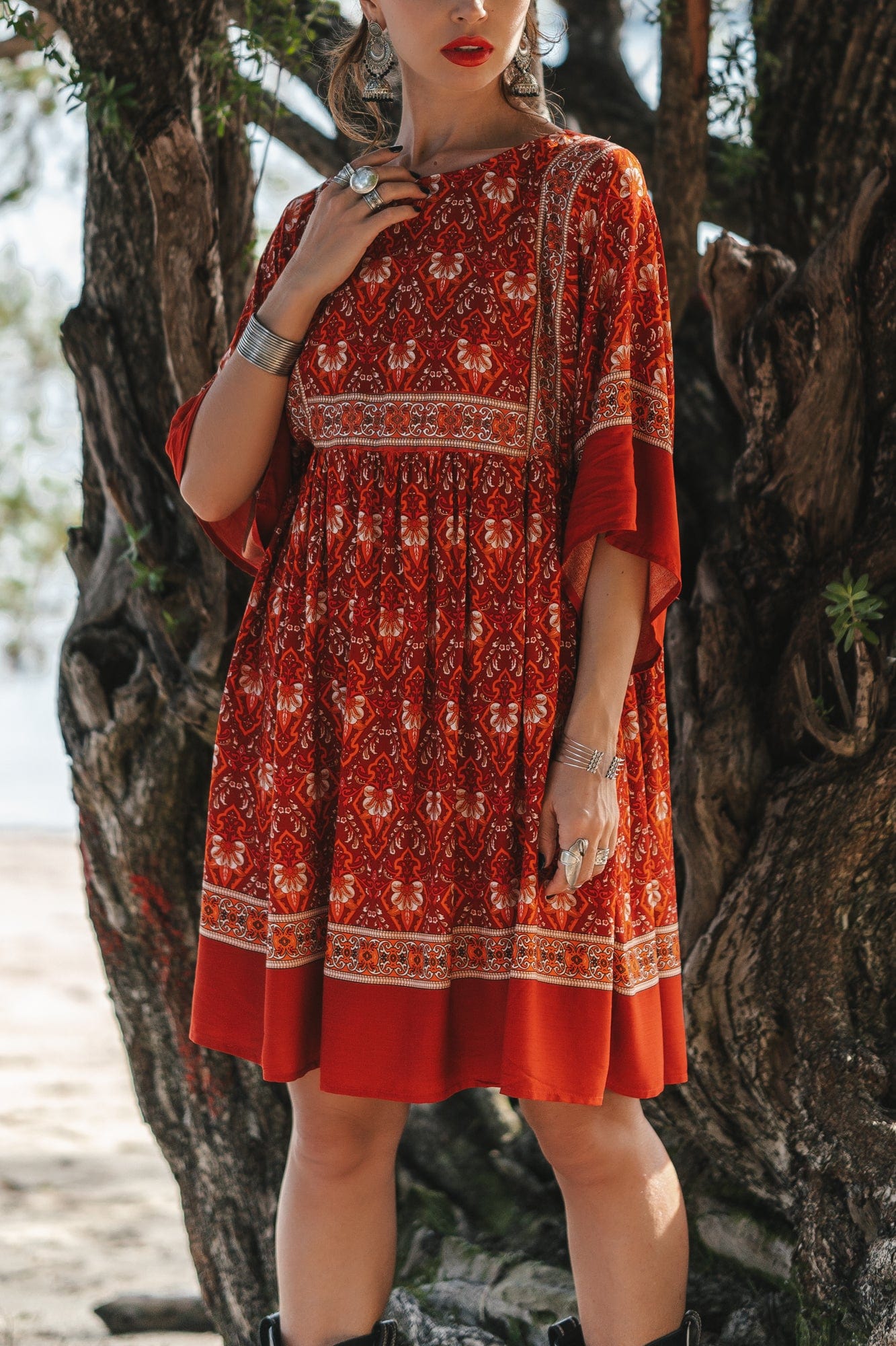 Hannah Boho Tunic Mini Dress