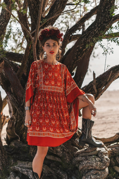 Hannah Boho Tunic Mini Dress