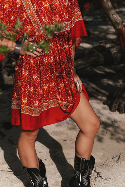 Hannah Boho Tunic Mini Dress