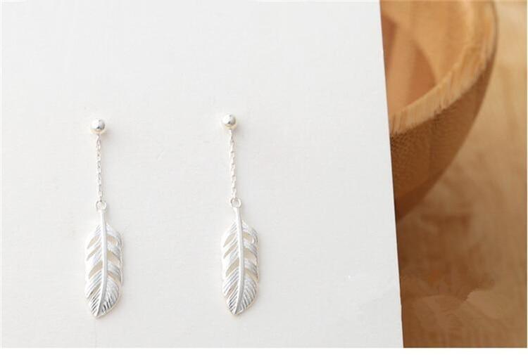 925 Sterling Silver Feather Earrings