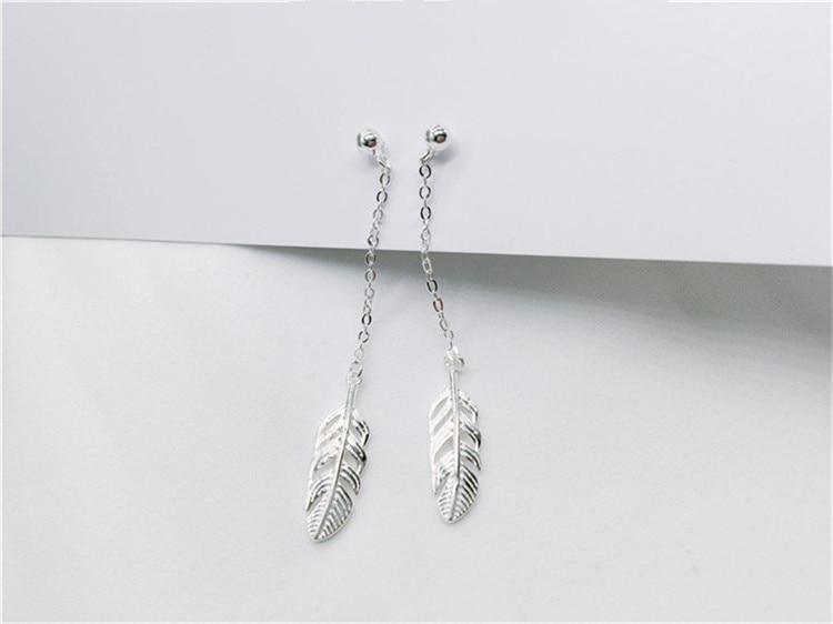 925 Sterling Silver Feather Earrings