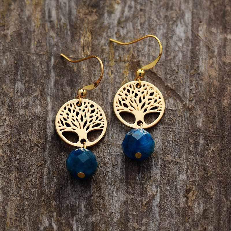 Apatite Tree of Life Earrings