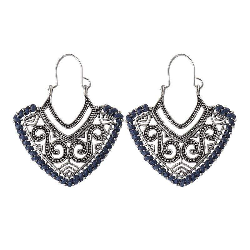 Ethnic Design Silver Earrings