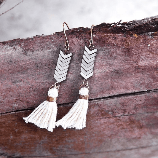 Bohemian Tassel Earrings with Natural Stones