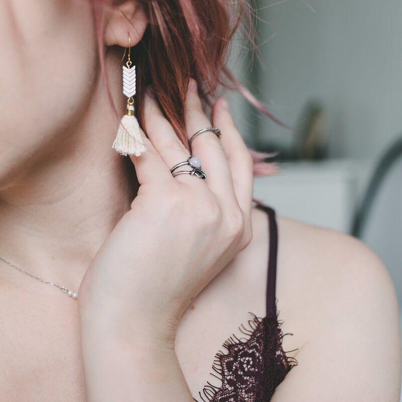 Bohemian Tassel Earrings with Natural Stones