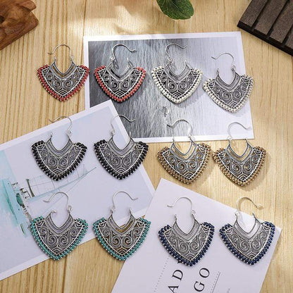 Ethnic Design Silver Earrings