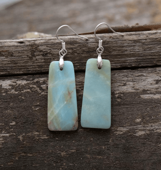 Natural Amazonite Dangle Earrings