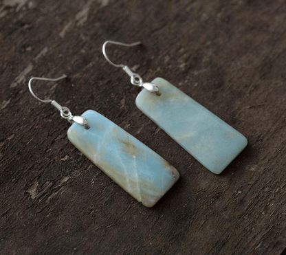 Natural Amazonite Dangle Earrings