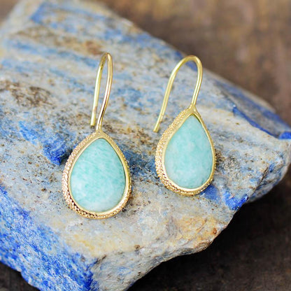 Natural Stone Teardrop Earrings