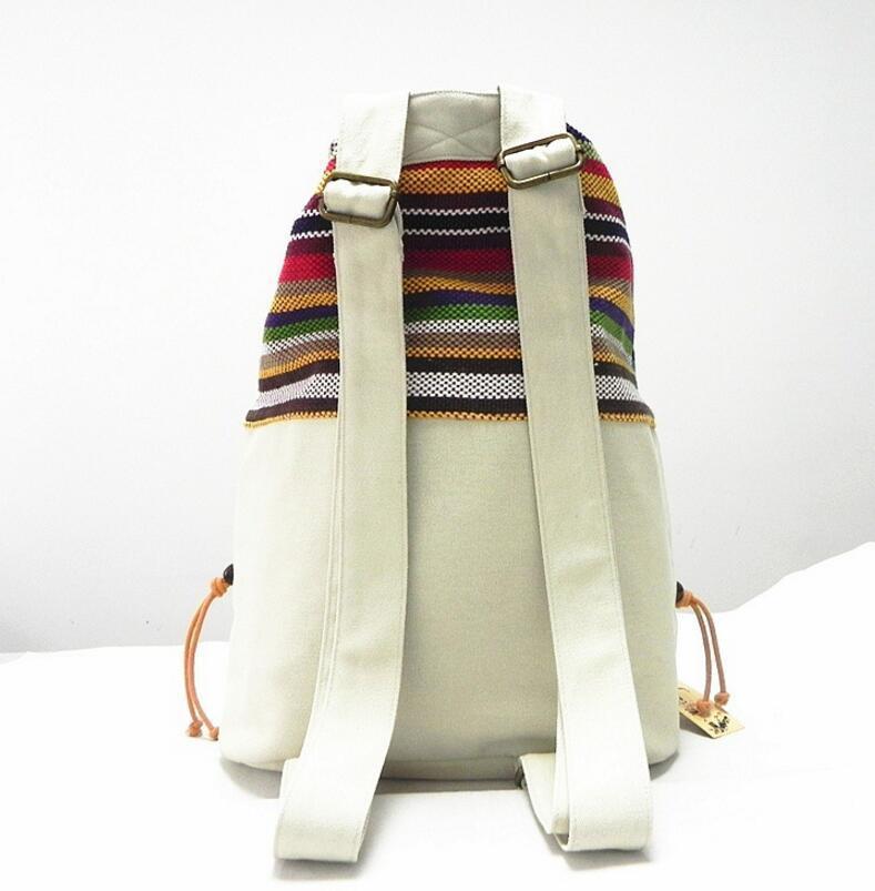 Ethnic Canvas Striped Backpack