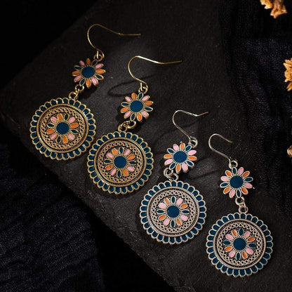 Flower Dangle Drop Earrings