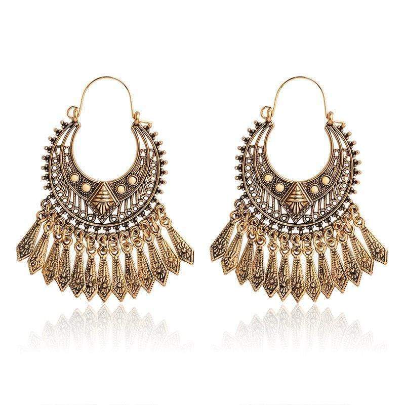 Ethnic Tasseled Drop Earrings