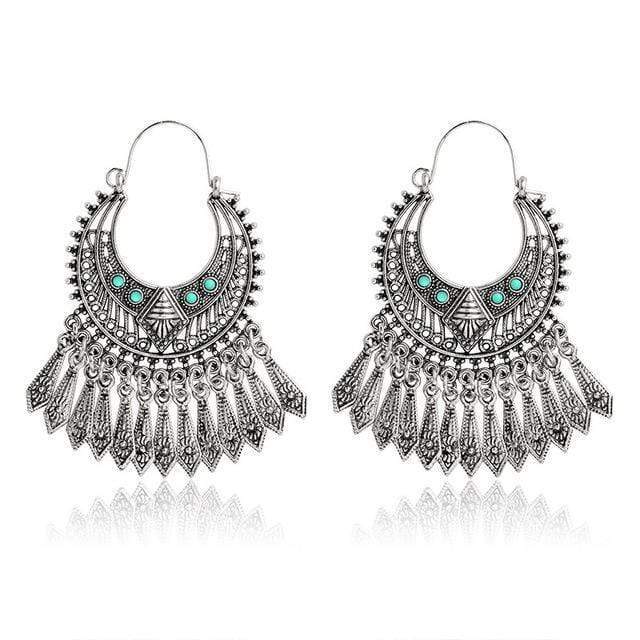 Ethnic Tasseled Drop Earrings