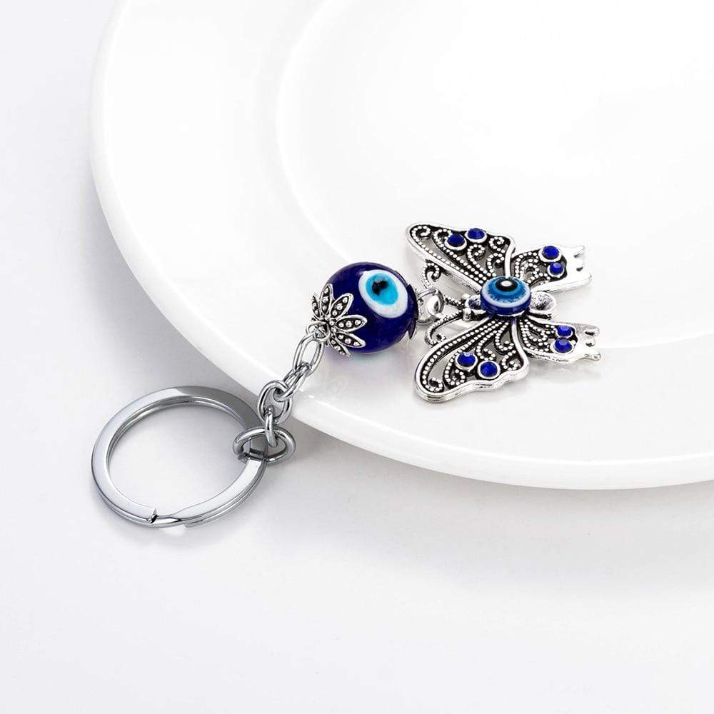 Evil Eye Lucky Butterfly Keychain