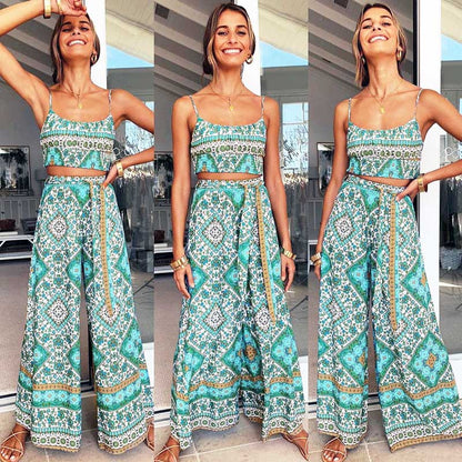 FARRAH Pants & Crop Top Set