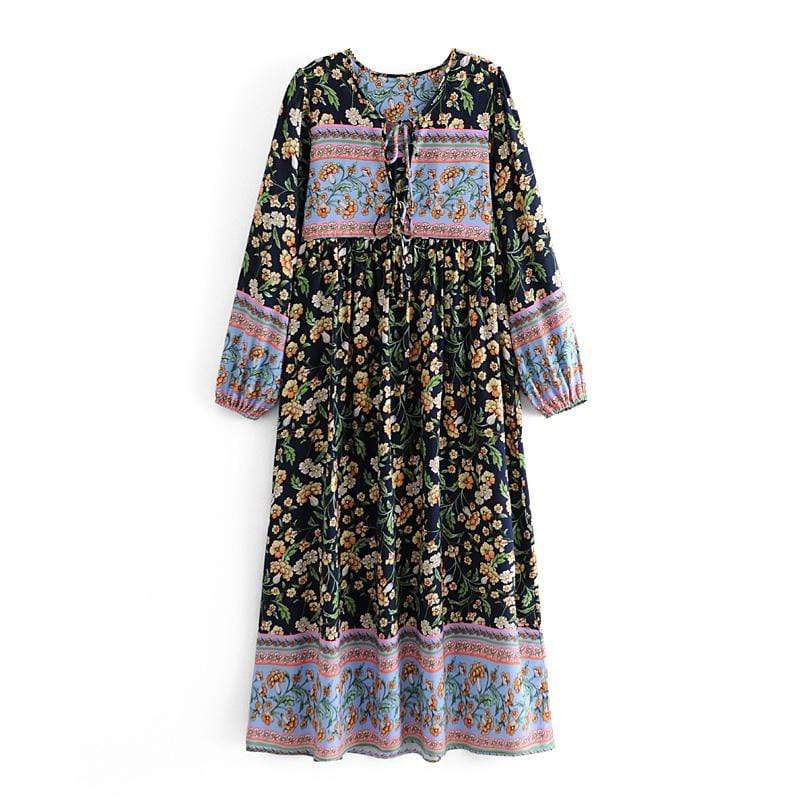 Fenna Black Floral Maxi Dress