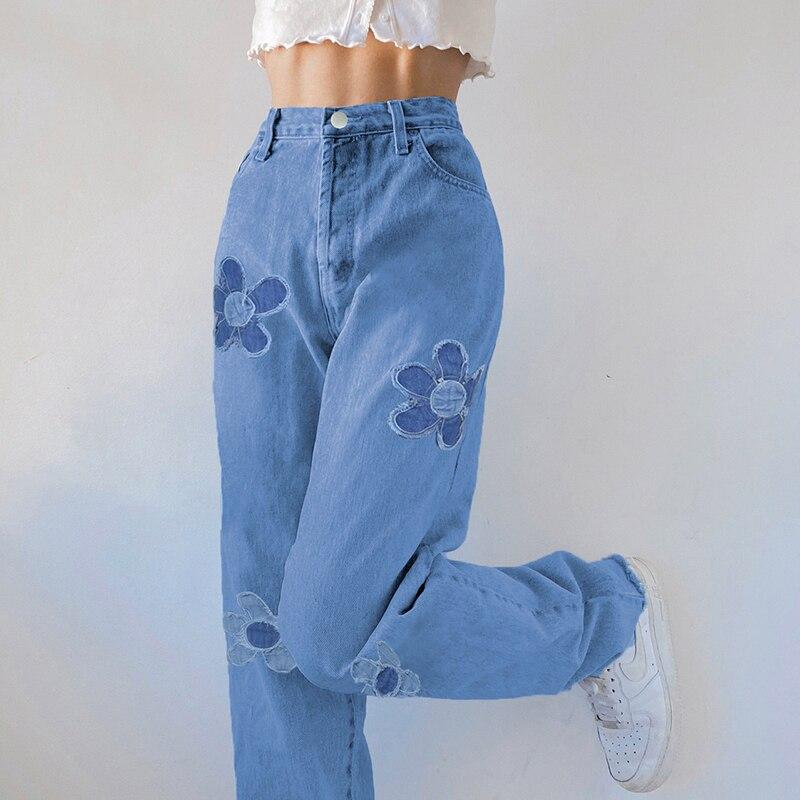 Floral Denim Pants