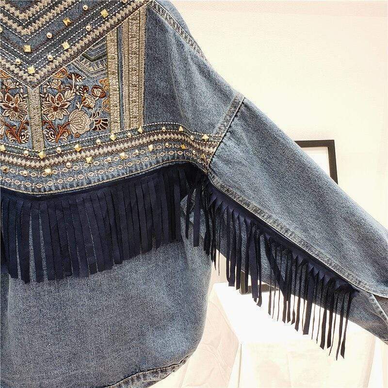 Floral Embroidered Denim Jacket