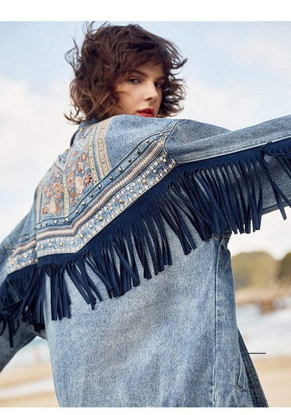 Floral Embroidered Denim Jacket