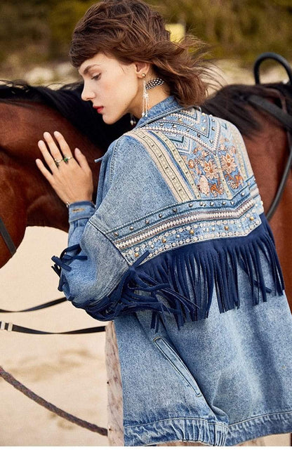 Floral Embroidered Denim Jacket