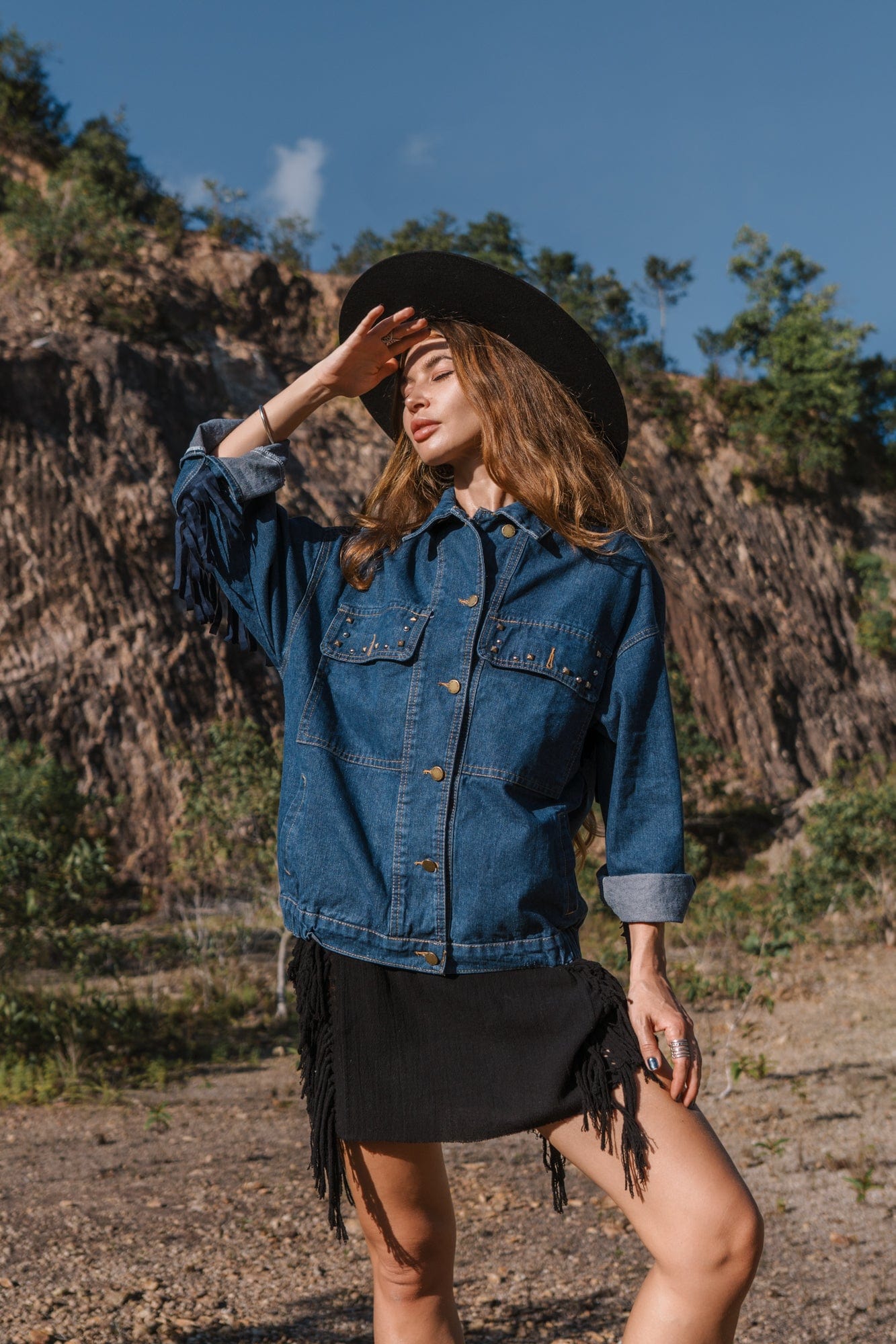 Floral Embroidered Denim Jacket