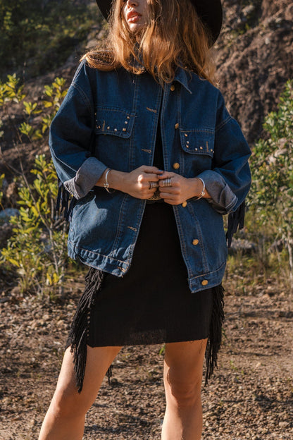 Floral Embroidered Denim Jacket