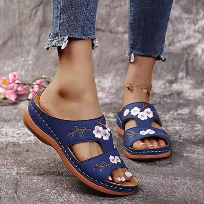 Floral Embroidered Slippers