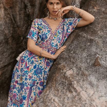 Floral Love Birds Maxi Dress