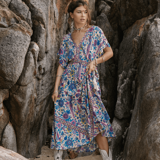 Floral Love Birds Maxi Dress