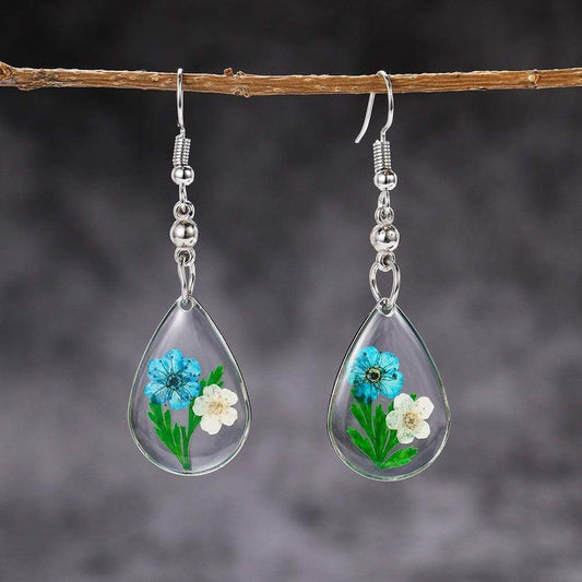 Floral Water Drop Earrings